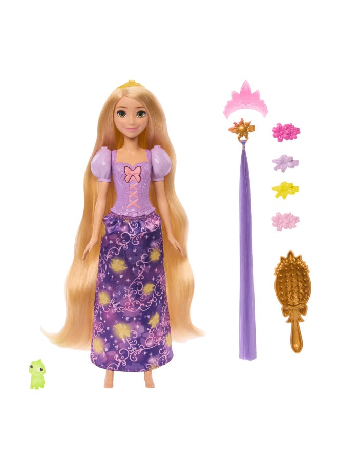 Disney Princess Rapunzel Fashion Doll w/ Light-Up Hair & 4 More Ways to Glow, Pascal Figure & 7 Styling Accessories, Inspired by Tangled Movie - Image 5